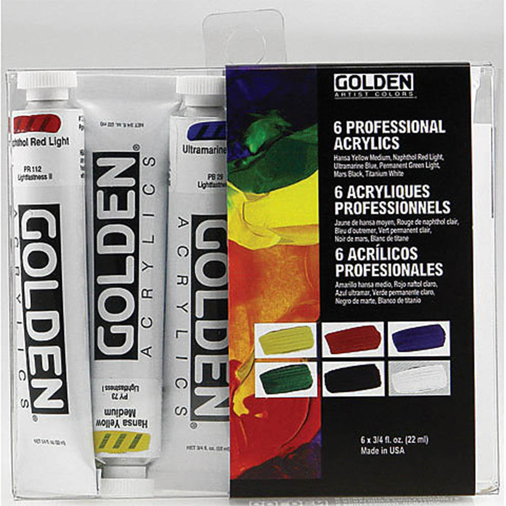 Golden, Acrylic, Art & School, Heavy Body, Intro, 6 Set, 22ml, 3172